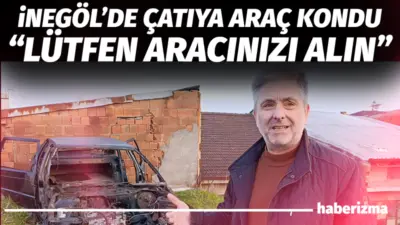 Bursa’nın İnegöl ilçesinde bir traktör tamircisinin çatısında bulunan hurda araç,