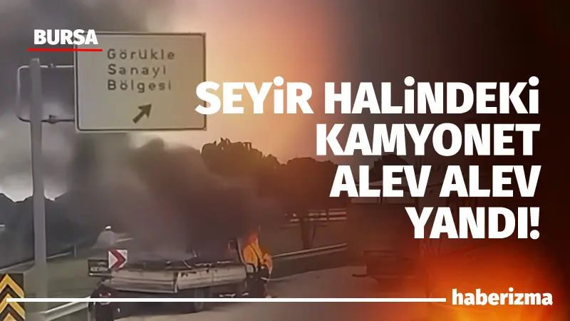 Bursa’da İzmir Yolu üzerinde Görükle dönüş kavşağında seyir halindeki bir