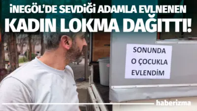 Bursa’nın İnegöl ilçesinde, sevdiği adamla evlenmenin mutluluğunu yaşayan bir kadın,