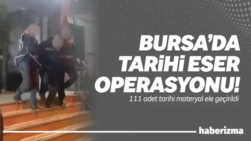 Bursa’nın Osmangazi ilçesinde tarihi eser ticareti yaptığı iddia edilen bir