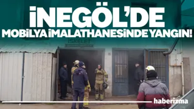 Bursa’nın İnegöl ilçesinde faaliyet gösteren bir mobilya iskelet imalathanesinde çıkan