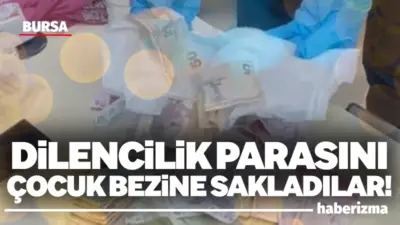Bursa’nın Gemlik ilçesinde dilencilik yapan şahsın paraları bebek bezine sakladoığı