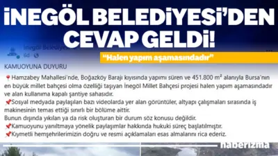 İnegöl Belediyesi, sosyal medyada paylaşılan ve istinat duvarlarının çöktüğünü öne