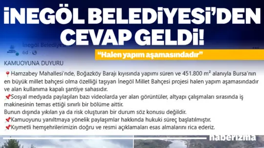 İnegöl Belediyesi, sosyal medyada paylaşılan ve istinat duvarlarının çöktüğünü öne