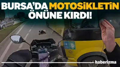 Bursa’da seyir halindeki motosiklet sürücüsü, aniden şeridine giren otobüs nedeniyle