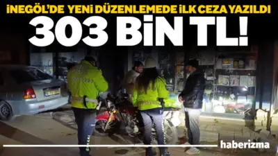 Bursa’nın İnegöl ilçesinde polisin “dur” ihtarına uymayan ehliyetsiz motosikletli sürücüye