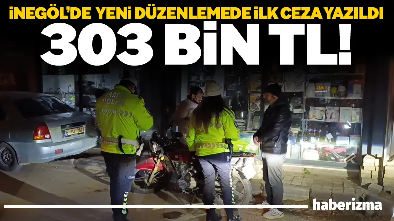 Bursa’nın İnegöl ilçesinde polisin “dur” ihtarına uymayan ehliyetsiz motosikletli sürücüye