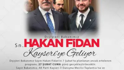 Dışişleri Bakanı Hakan Fidan, partisinin il danışma meclisi toplantısına katılmak