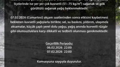 Bursa Valiliği, kent genelinde etkili olması beklenen kuvvetli sağanak ve
