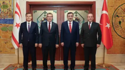 Cumhurbaşkanı Yardımcısı Cevdet Yılmaz, Kuzey Kıbrıs Türk Cumhuriyeti (KKTC) Başbakanı