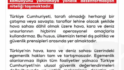 Cumhurbaşkanlığı İletişim Başkanlığı Dezenformasyonla Mücadele Merkezi (DMM) tarafından yapılan açıklamada,