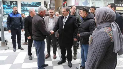 Haliliye Belediye Başkanı Mehmet Canpolat, mahalle muhtarları, esnaf ve vatandaşlarla