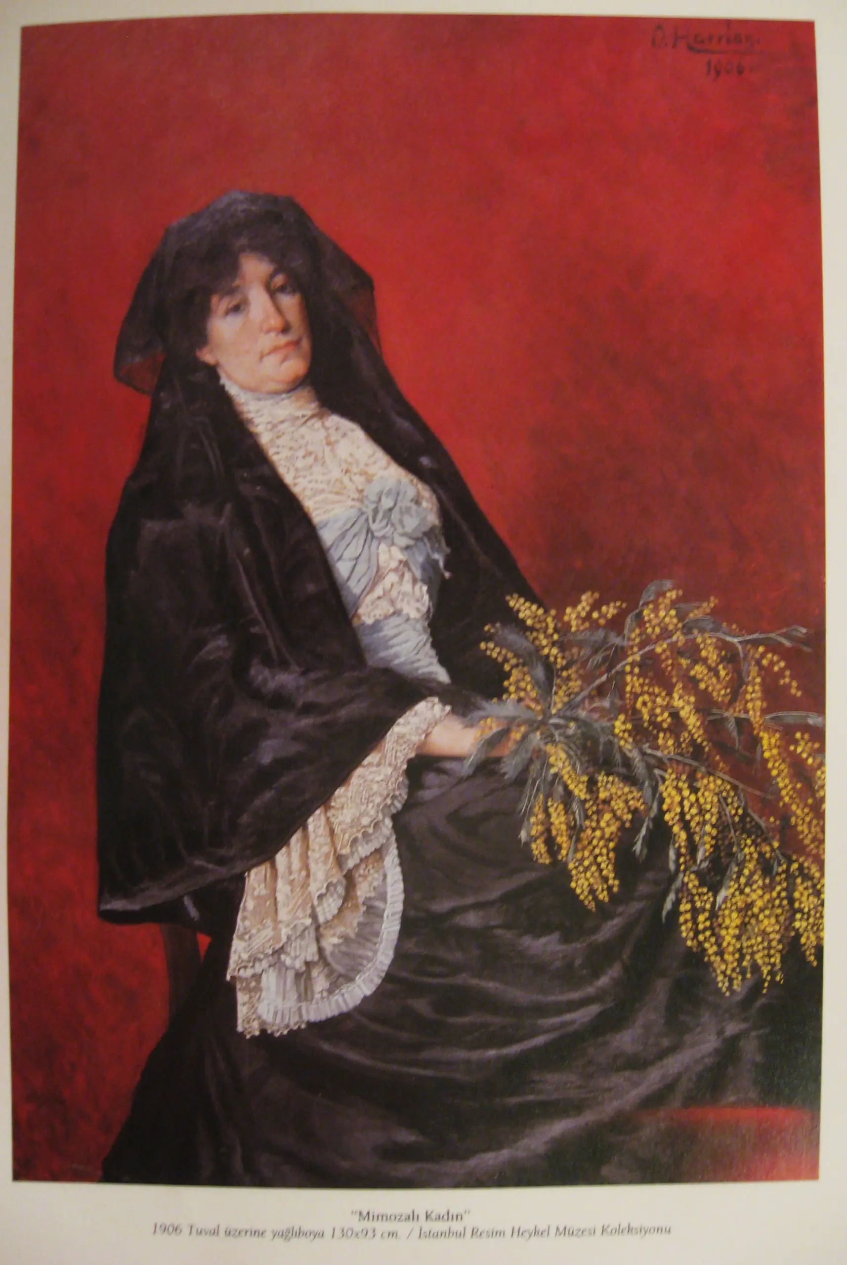 Türk resim sanatının öncülerinden Osman Hamdi Bey’in “Mimozalı Kadın” eseri,