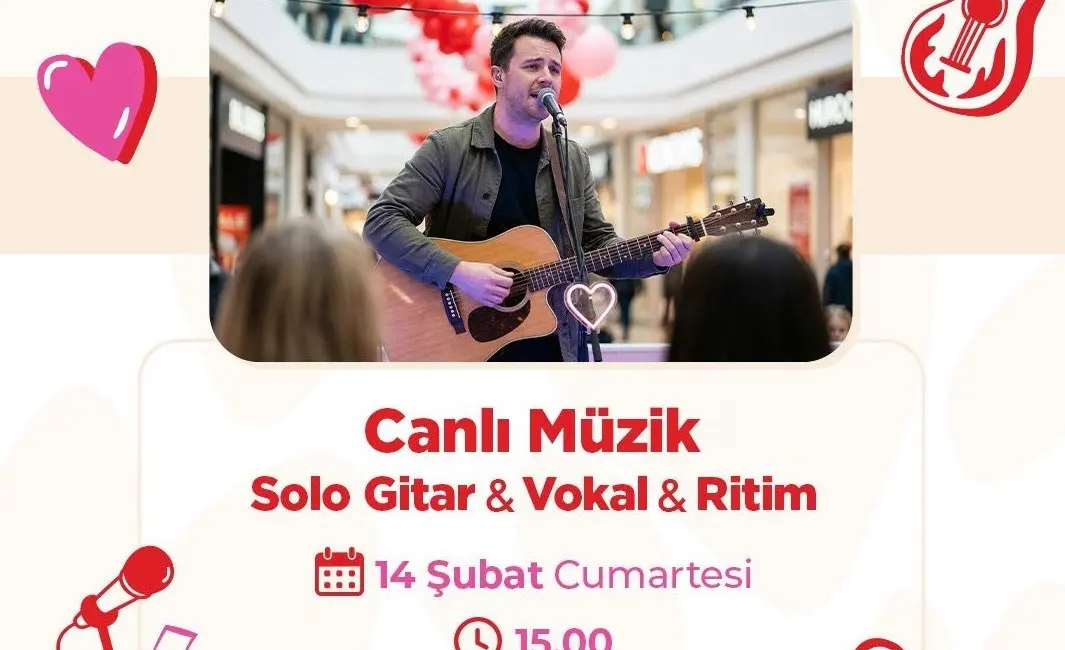 İnegöl AVM, Sevgililer Günü’nü 14 Şubat’ta gerçekleşecek canlı müzik etkinliği