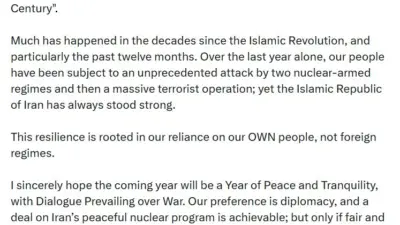 İran Dışişleri Bakanı Abbas Arakçi, İslam Devrimi’nin 47’nci yıldönümünün coşkuyla