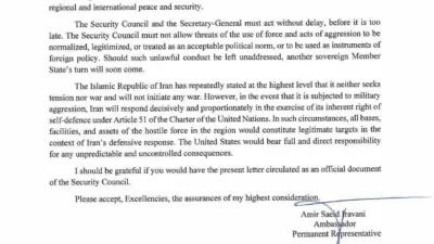 İran, BM Genel Sekreteri Antonio Guterres’e gönderdiği mektupta ABD’nin olası