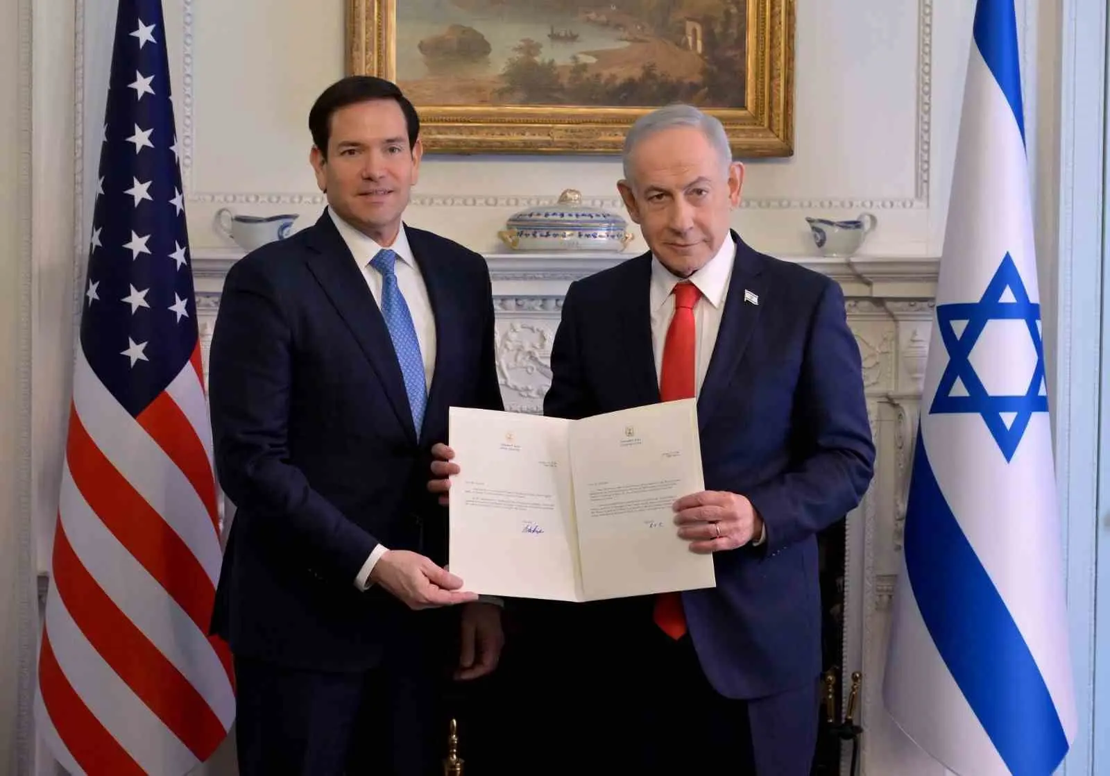 İsrail Başbakanı Binyamin Netanyahu, ABD Dışişleri Bakanı Marco Rubio ile