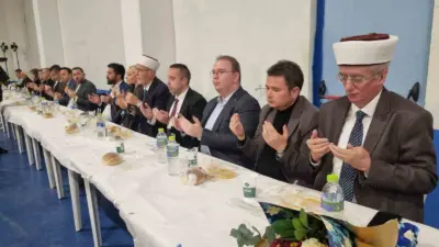Osmangazi Belediyesi Batı Trakya’nın Kozlukebir Belediyesi’ne bağlı Domruköy’de iftar programı