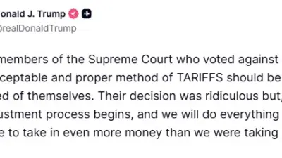 ABD Başkanı Donald Trump, ABD Yüksek Mahkemesi’nin gümrük tarifelerini iptal