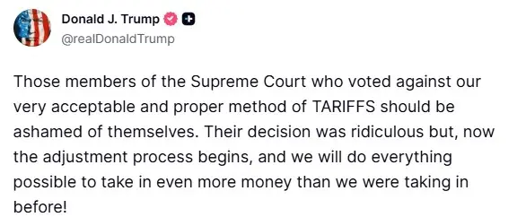 ABD Başkanı Donald Trump, ABD Yüksek Mahkemesi’nin gümrük tarifelerini iptal