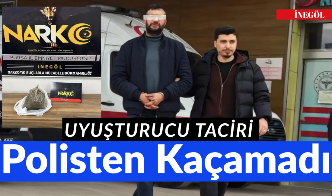 Bursa’nın İnegöl ilçesinde Narkotik Büro Amirliği ekipleri kovalamaca sonucu uyuşturucu