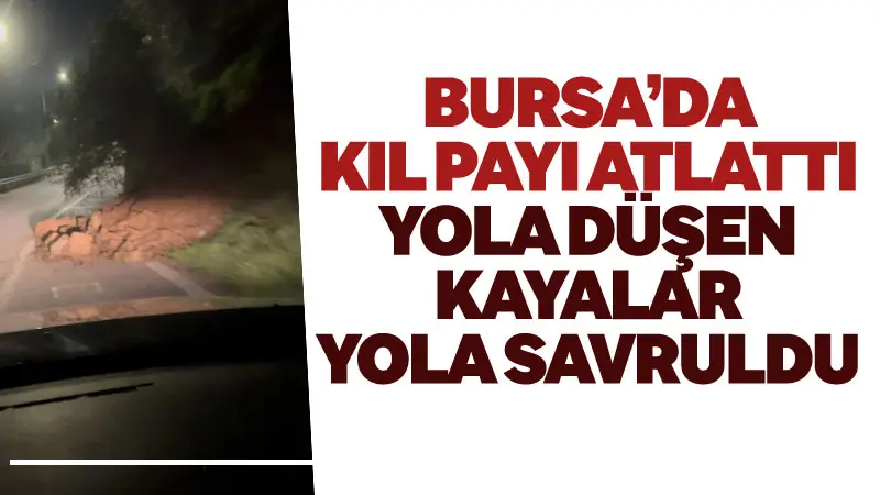 Bursa’nın Nilüfer ilçesinde meydana gelen toprak kayması nedeniyle, kayalıklar yola