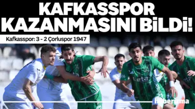 Kafkasspor, taraftarlarını heyecanlandıran mücadelede rakibini 3-2 mağlup ederek sahadan üç