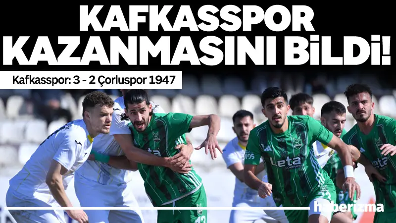 Kafkasspor, taraftarlarını heyecanlandıran mücadelede rakibini 3-2 mağlup ederek sahadan üç