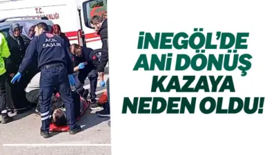 Bursa’nın İnegöl ilçesinde motosiklet ile hafif ticari aracın çarpıştığı kazada