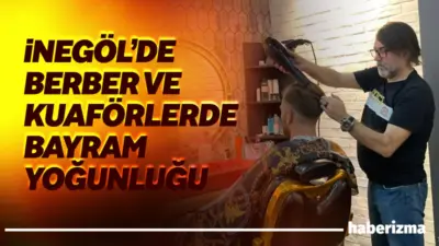 Ramazan Bayramı öncesinde İnegöl’de berber ve kuaförlerde yoğunluk yaşanıyor. Vatandaşlar