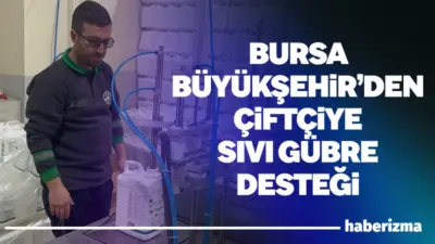 Bursa Büyükşehir Belediyesinin çiftçilere yüzde 50 indirimle sunduğu sıvı gübreler