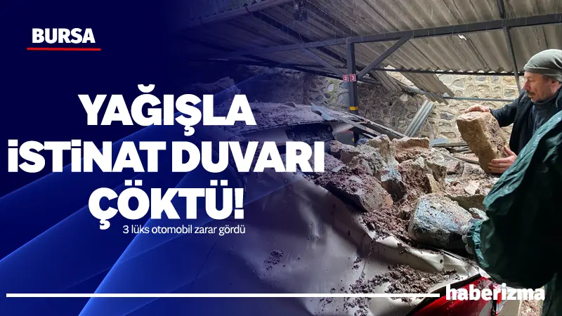 Bursa’da sağanak yağışla birlikte Uludağ’ın eteklerindeki Çekirge Mahallesi’nde bir apartmanın