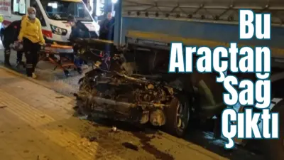 Bursa’nın Osmangazi ilçesinde hafif ticari araçla çarpışan otomobil, savrularak park