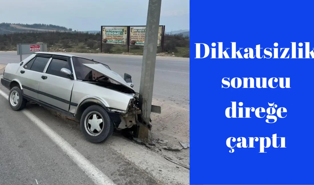 Bursa’nın İnegöl ilçesinde kontrolden çıkan otomobilin direğe çarpması sonucu meydana