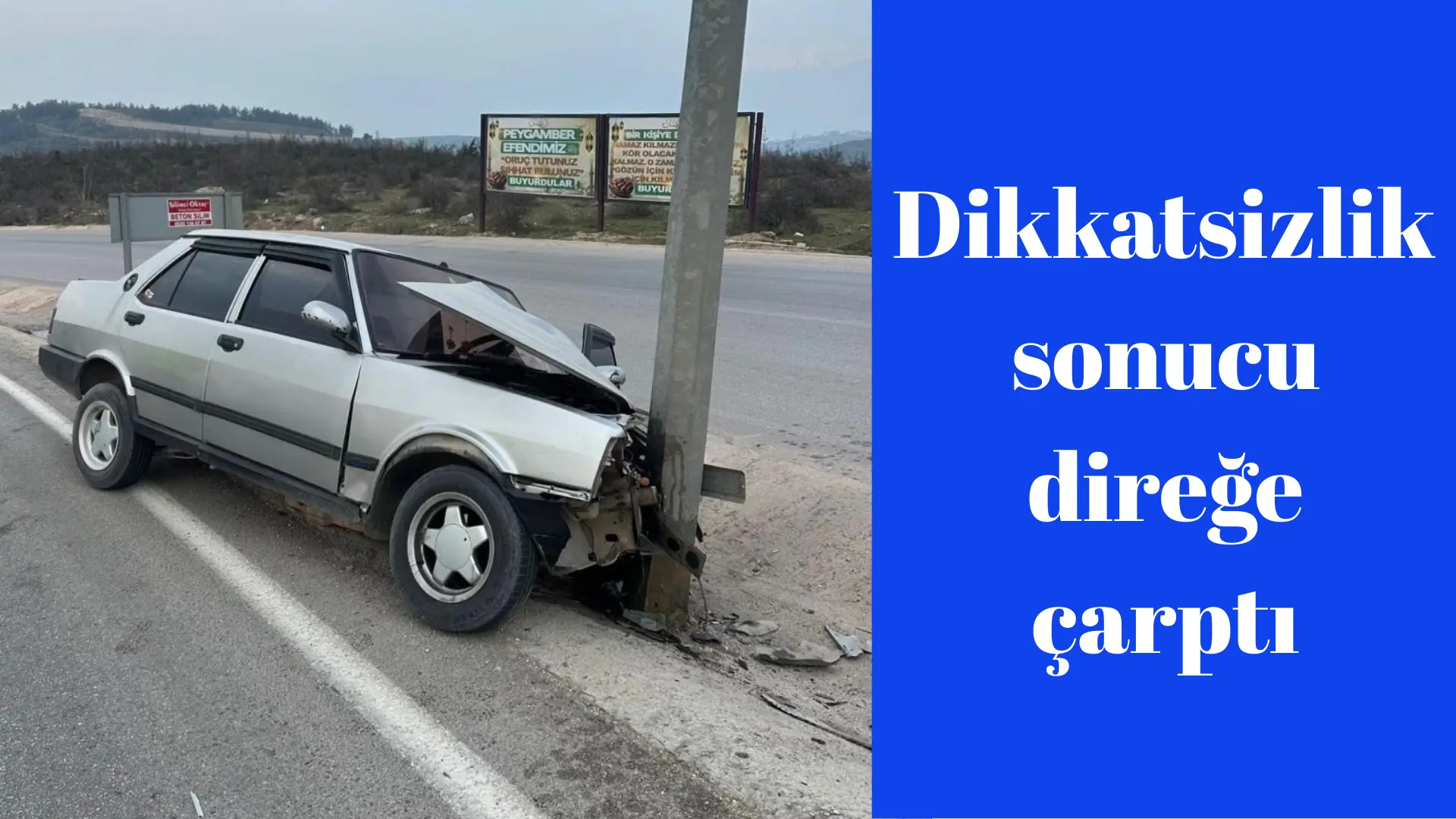 Bursa’nın İnegöl ilçesinde kontrolden çıkan otomobilin direğe çarpması sonucu meydana