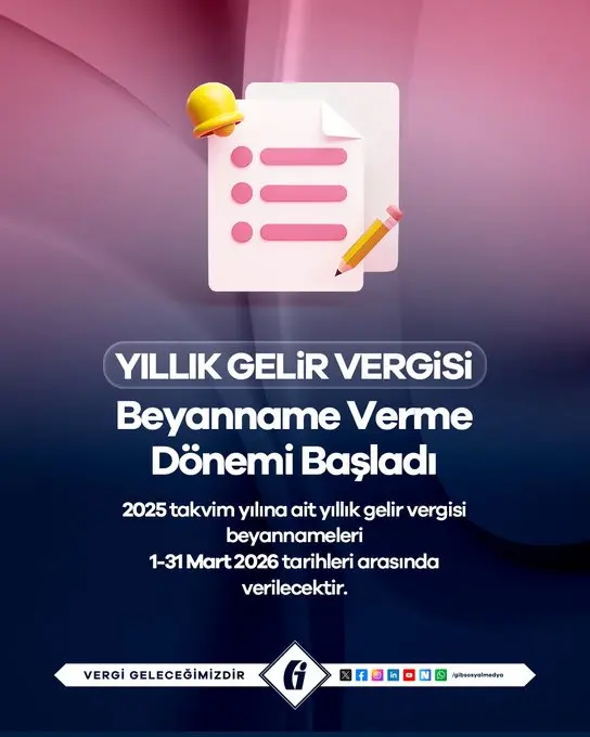 2025 yılına ilişkin yıllık gelir vergisi beyannamesi verme süreci başladı.