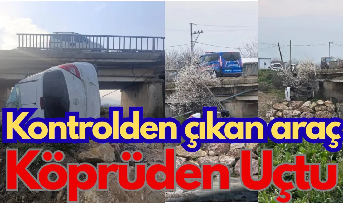 Bursa’nın İnegöl ilçesinde kontrolden çıkan hafif ticari aracın köprü korkuluklarını