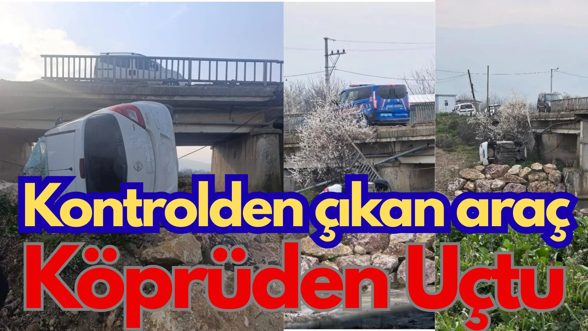 Bursa’nın İnegöl ilçesinde kontrolden çıkan hafif ticari aracın köprü korkuluklarını