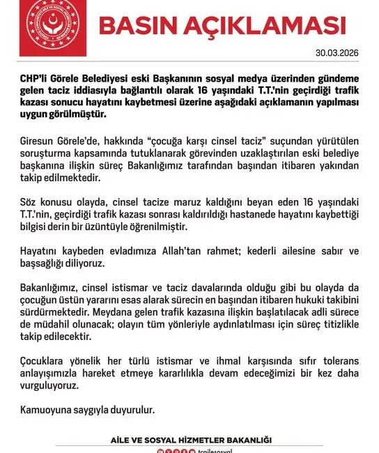 Aile ve Sosyal Hizmetler Bakanlığı, “Çocuklara yönelik her türlü istismar