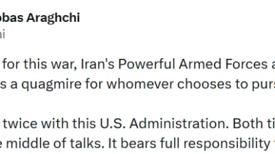 İran Dışişleri Bakanı Abbas Arakçi, mevcut ABD yönetimi ile iki