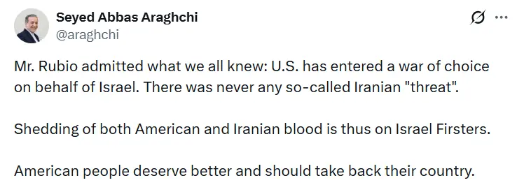 İran Dışişleri Bakanı Abbas Arakçi, ABD Dışişleri Bakanı Marco Rubio’nun