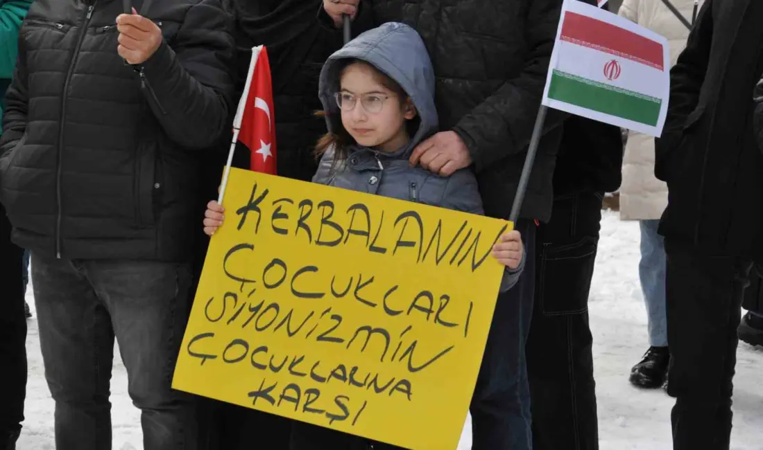 Kars’ta Caferiler, Amerika ve İsrail’in İran’a düzenlediği saldırıları kınamak için