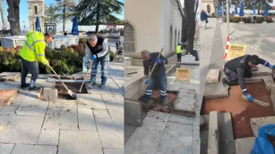 Bursa Büyükşehir Belediyesi, kentin simge noktalarından Tophane Meydanı’nda tarihi dokuya