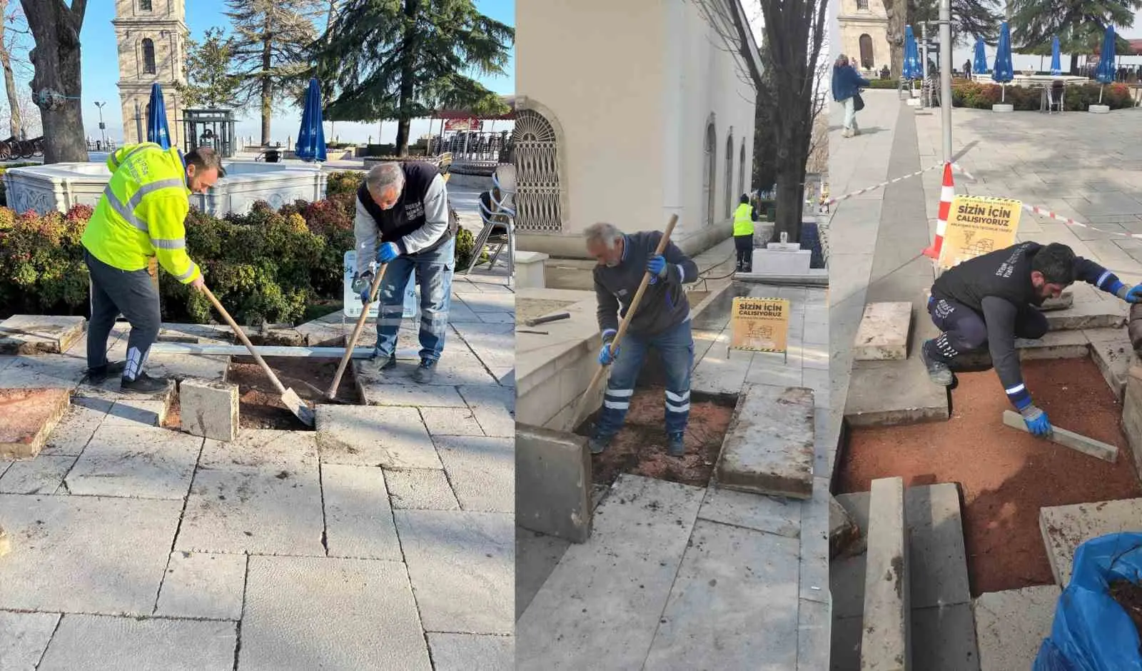 Bursa Büyükşehir Belediyesi, kentin simge noktalarından Tophane Meydanı’nda tarihi dokuya