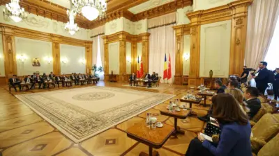 TBMM Başkanı Numan Kurtulmuş, resmi ziyaret gerçekleştirdiği Bükreş’te Romanya Senato