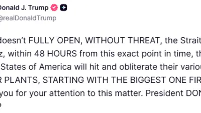 ABD Başkanı Donald Trump, İran’ın Hürmüz Boğazı’nı 48 saat içinde