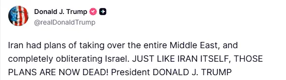 ABD Başkanı Donald Trump, İran’ın tüm Orta Doğu’yu ele geçirme