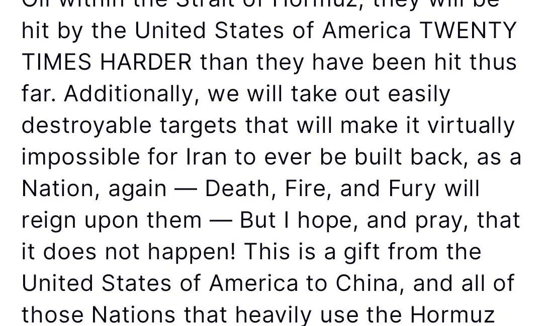 ABD Başkanı Donald Trump, “İran, Hürmüz Boğazı’ndaki petrol akışını durduracak