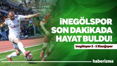 TFF 2. Lig’de İnegölspor ile Elazığspor arasında oynanan mücadele 2-2’lik