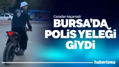 Bursa’da polis yeleği giyerek motosikletiyle trafikte akrobatik hareketler yapan ve